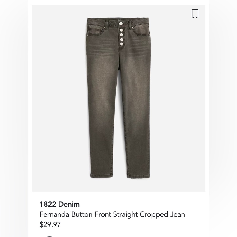 Black button fly 1822 Denim jeans